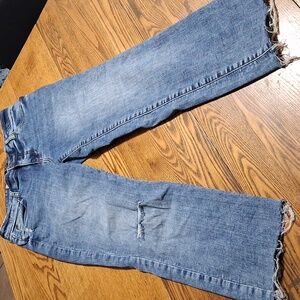 KUT FROM THE KLOTH Jeans Womens 6 BLUE CATHERINE BOYFRIEND Distressed Used